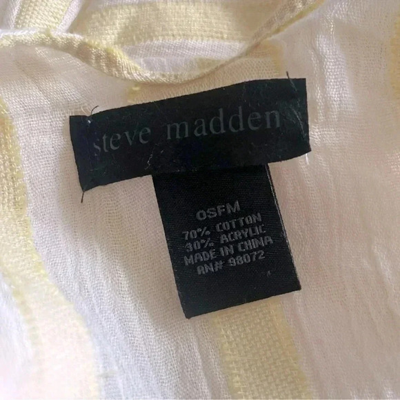 Steve Madden Open Front Duster Yellow White Kimono Swim Cover Up  One Size Large - Picture 4 of 5